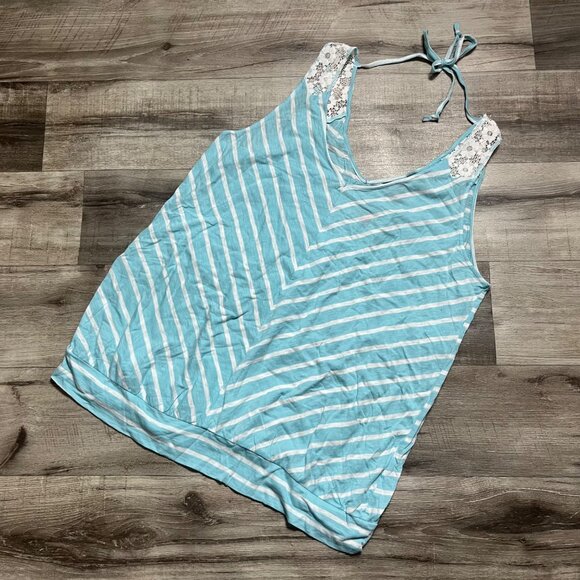 Torrid Sleeveless Scoop Neck Chevron Stripe Tank Top Blue NWT Size 2X - Picture 1 of 7
